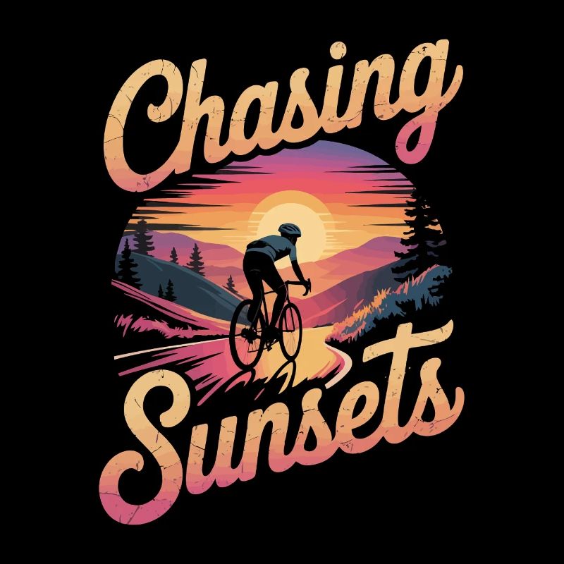 Cyclist Chasing Sunsets