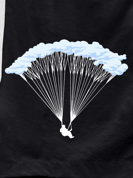 Skydiver in clouds silhouette