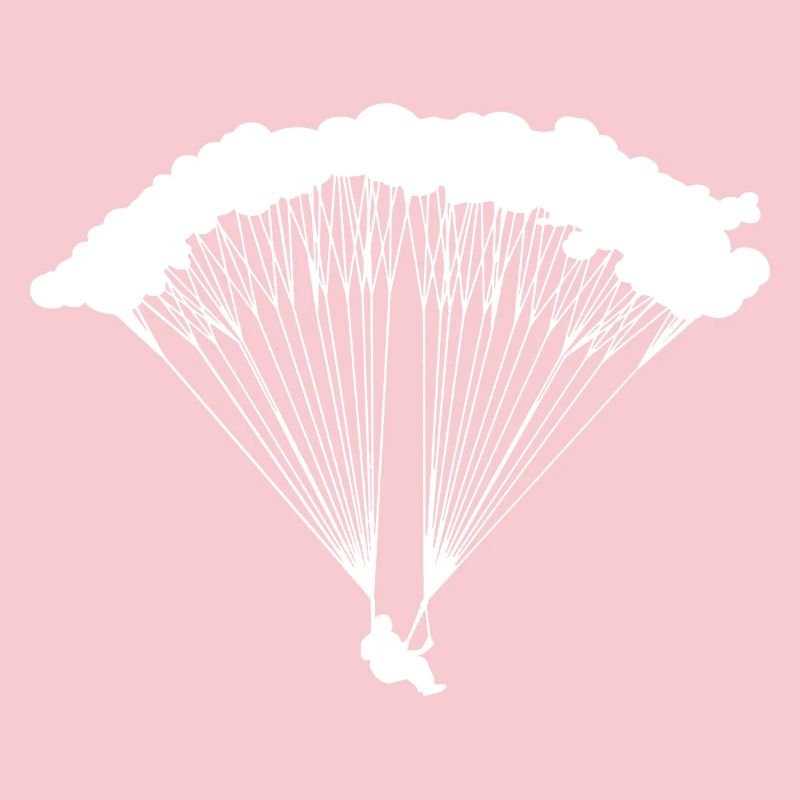 Skydiver in clouds silhouette