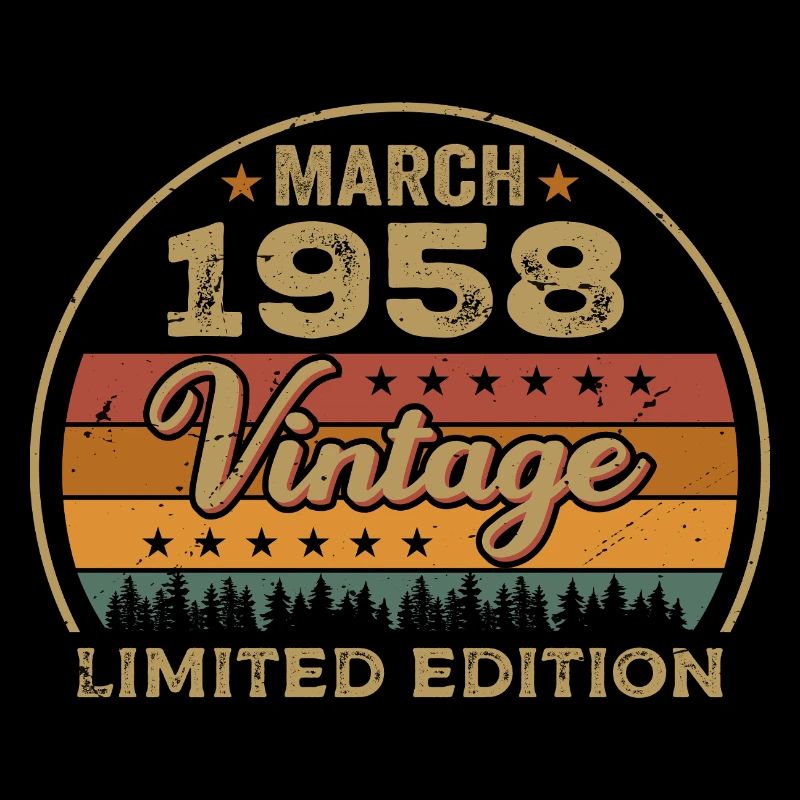Vintage mars 1958 anniversaire mars 1958 rétro 1958