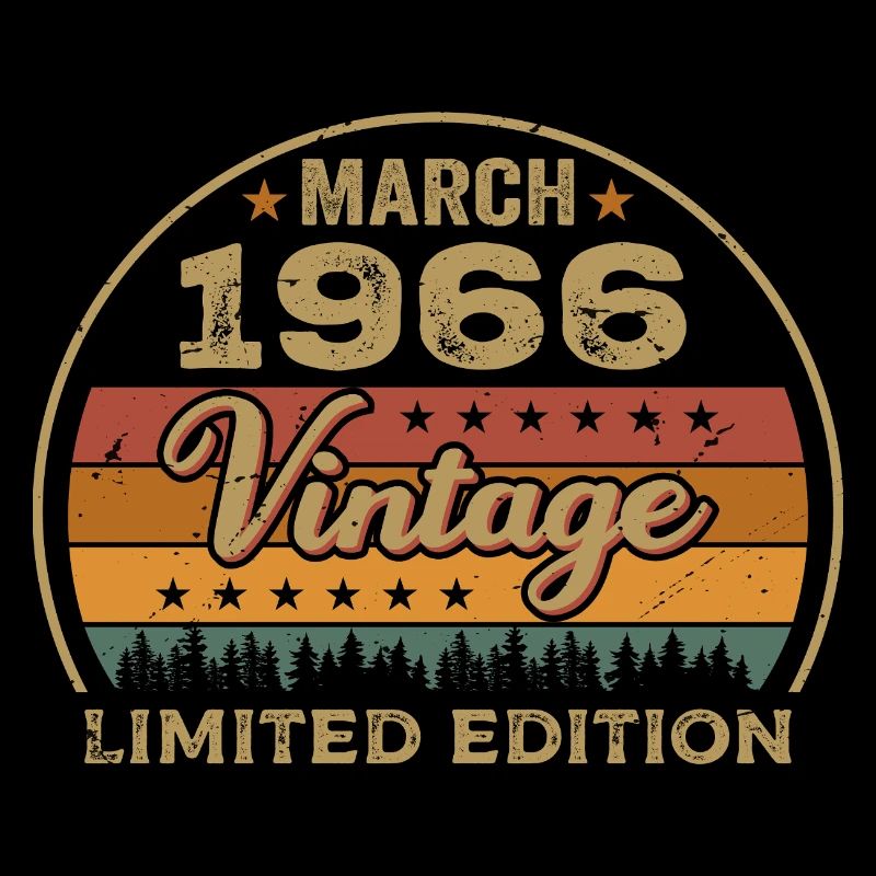 Vintage march 1966 birthday march 1966 retro 1966