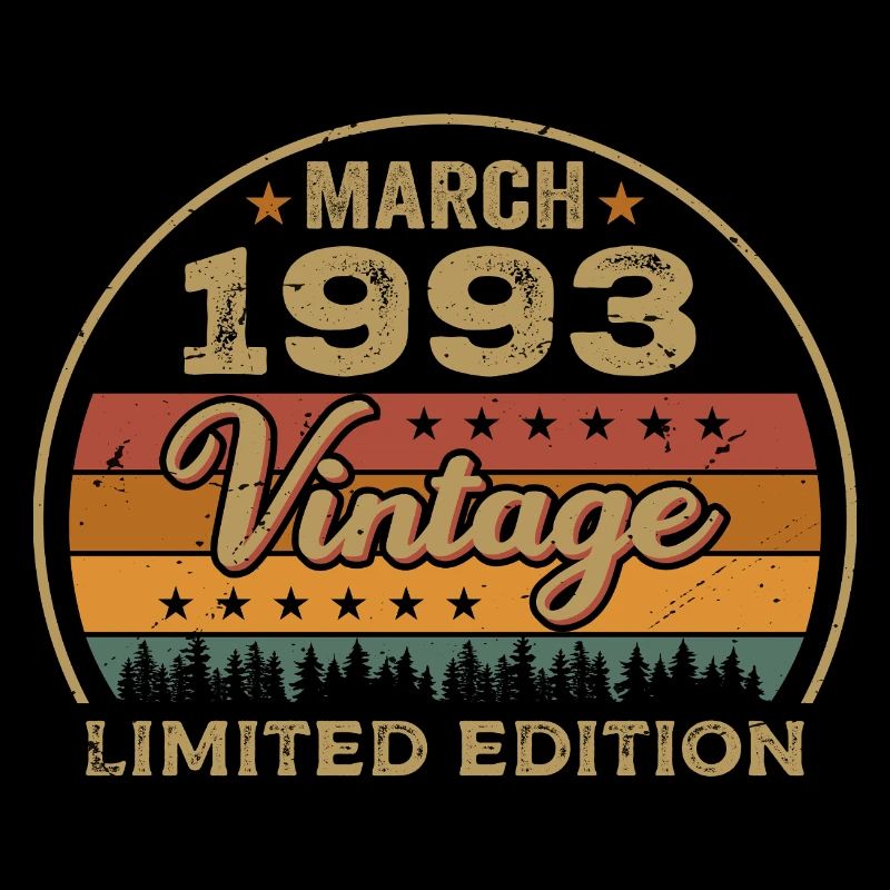 Vintage mars 1993 anniversaire mars 1993 rétro 1993