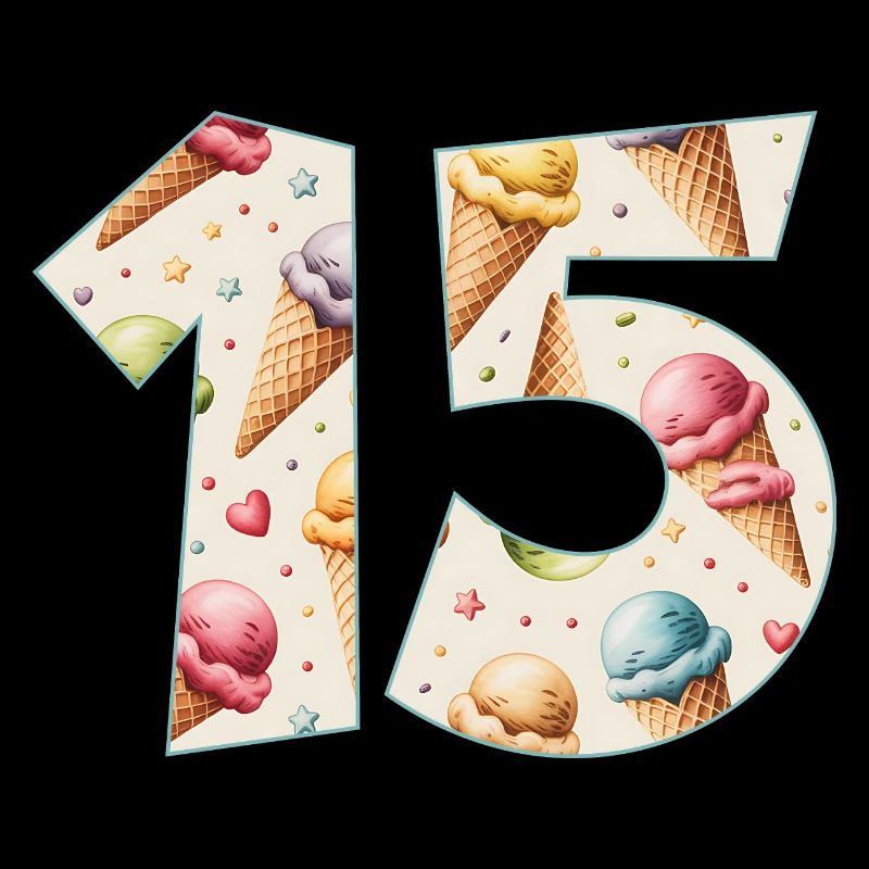 EISCREME NUMMER 15 JAHRE EIS 15. GEBURTSTAG