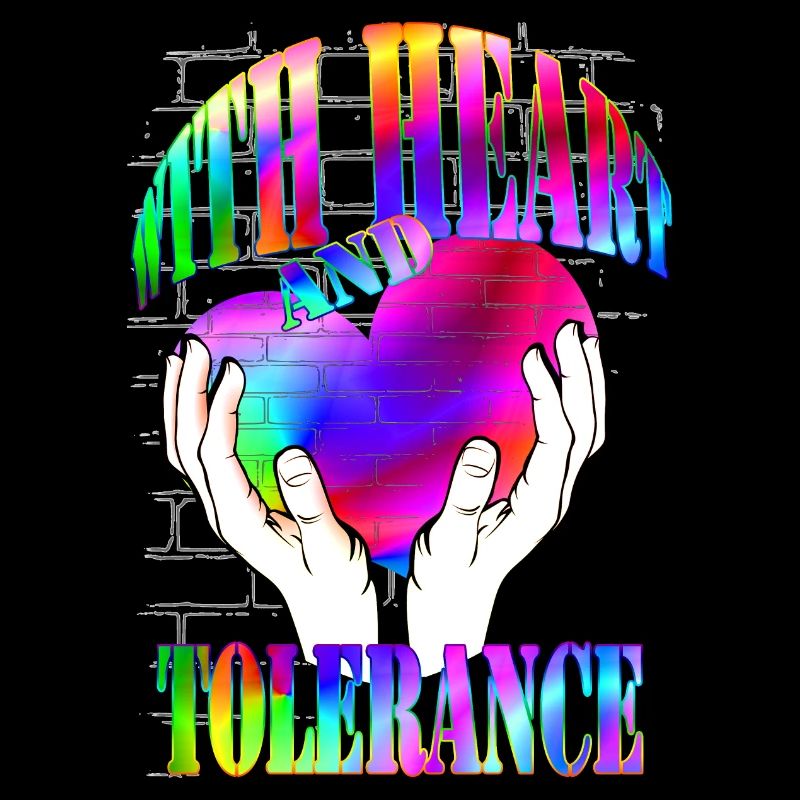 with heart and tolerance rainbow