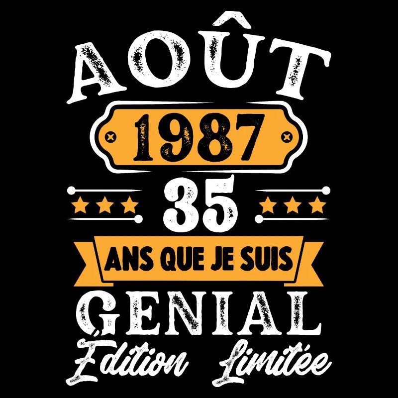Cadeau D'anniversaire 35 Ans Août 1987 Rétro