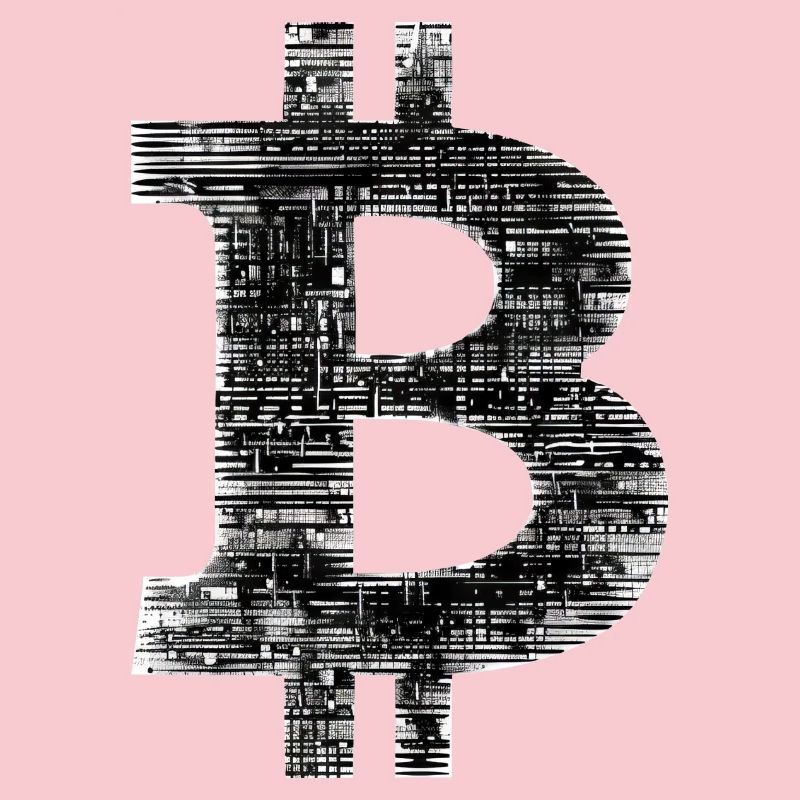 Bitcoin Logo Digital Silhouette Icon