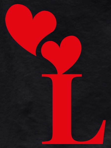 Letter l red heart