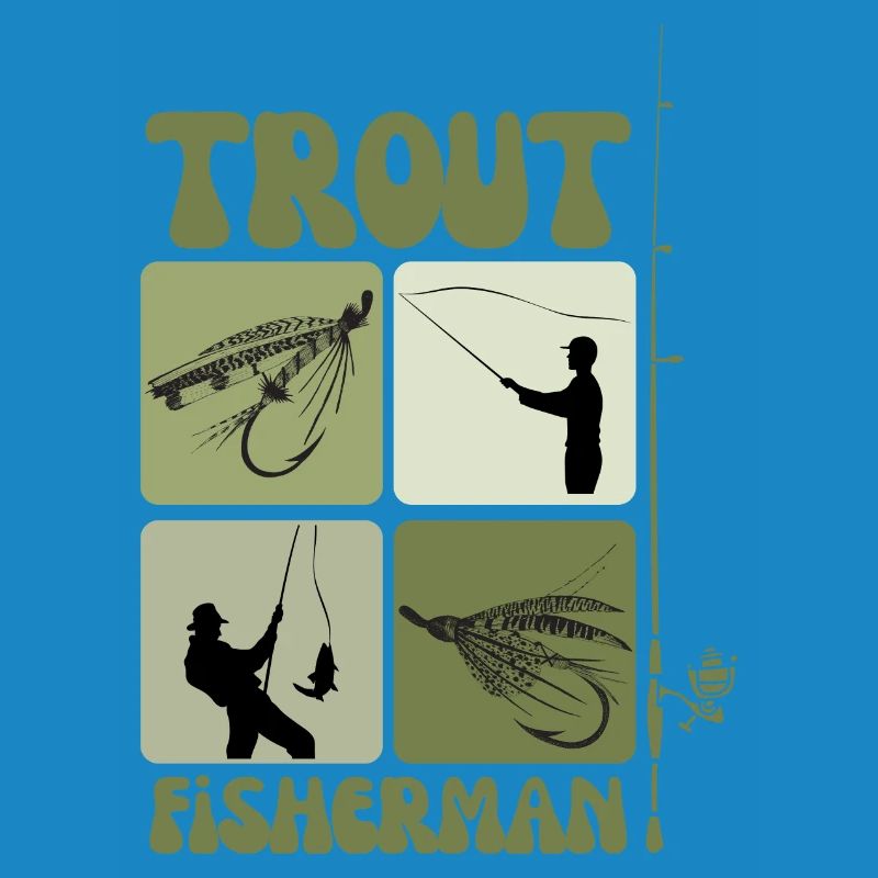 Art de la pêche à la truite - Conception de mouche et de lancer vintage