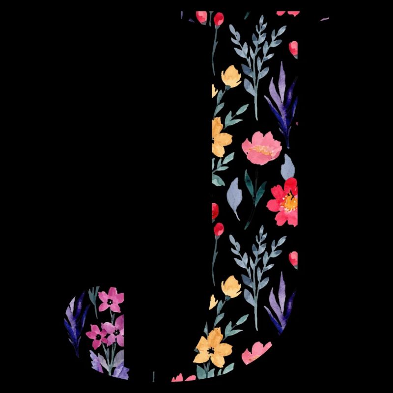 Personalized floral letter j - gift idea