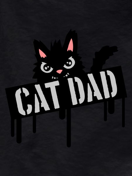 Cat Father Stamp Logo