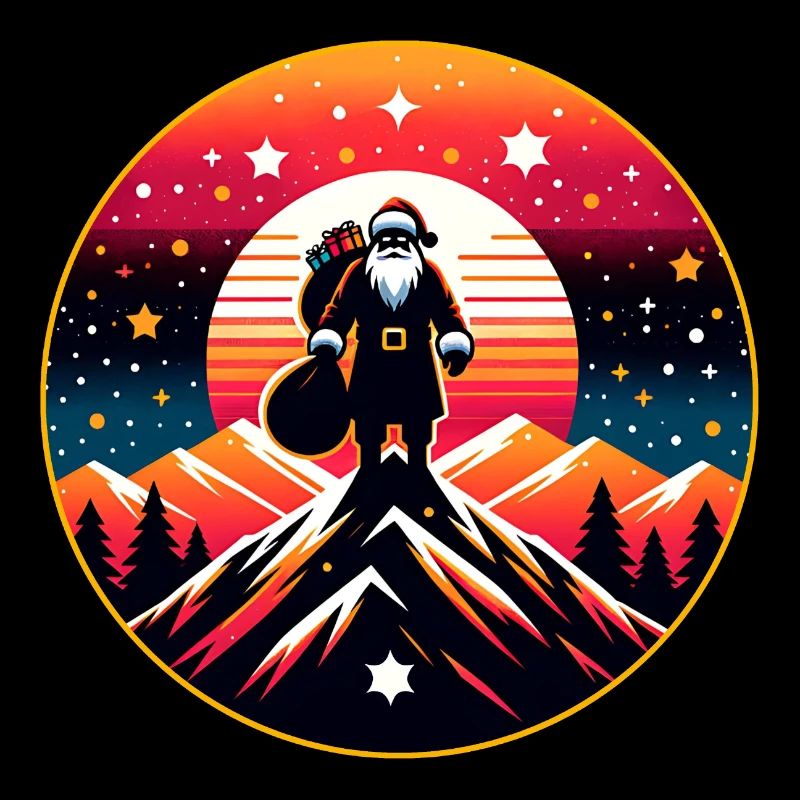 Santa Claus in the mountains