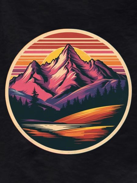 Retro Mountains Landscape