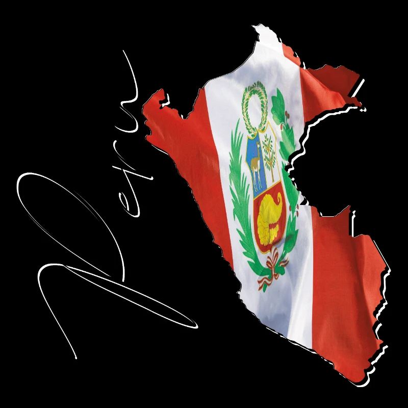 Drapeau du Pérou sur la carte du Pérou FR