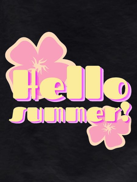Hello Summer Retro Pastel Flowers