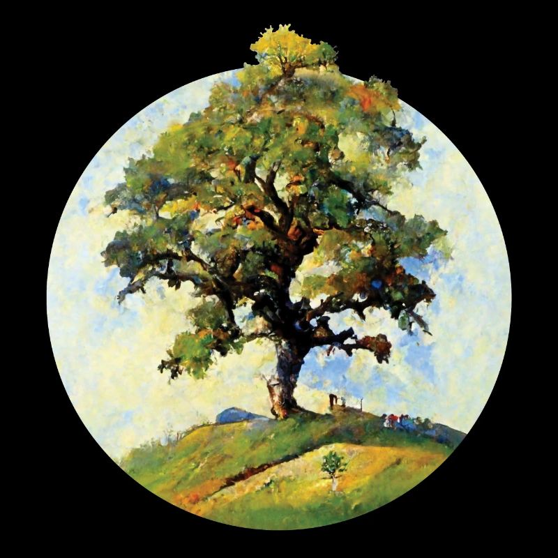 Painting | Tree on a hill