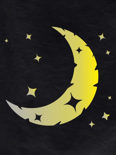 Moon and stars