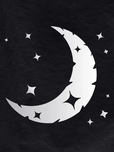 Moon and stars