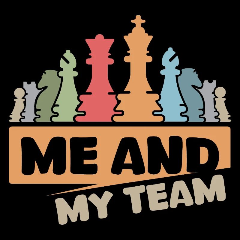 Echecs rétro cool disant équipe vintage pièce d’échecs