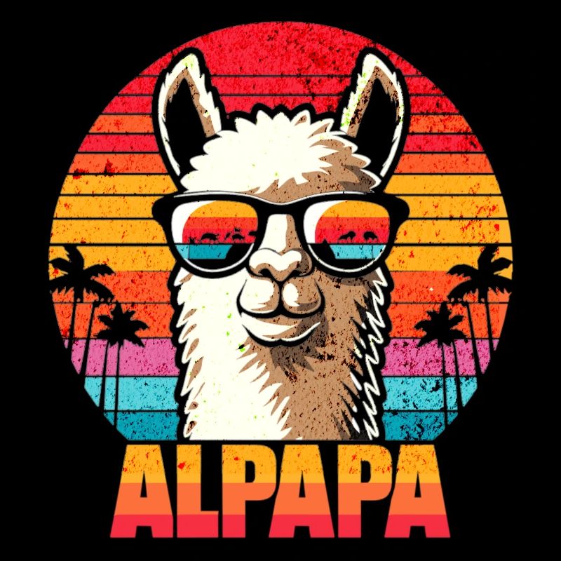 Alpapa - Alpaga Rétro Coucher de soleil
