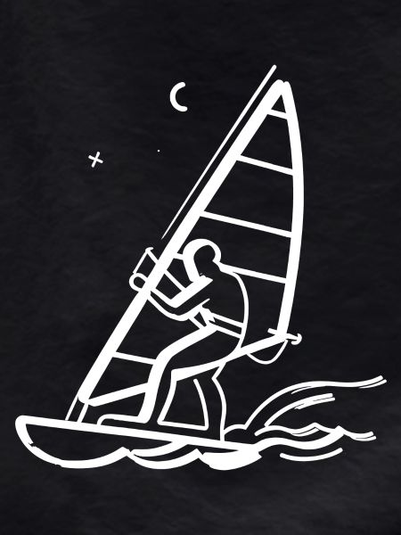 Windsurfen Line Art