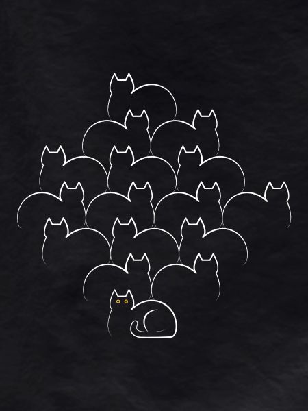 Cats in minimal lineart style