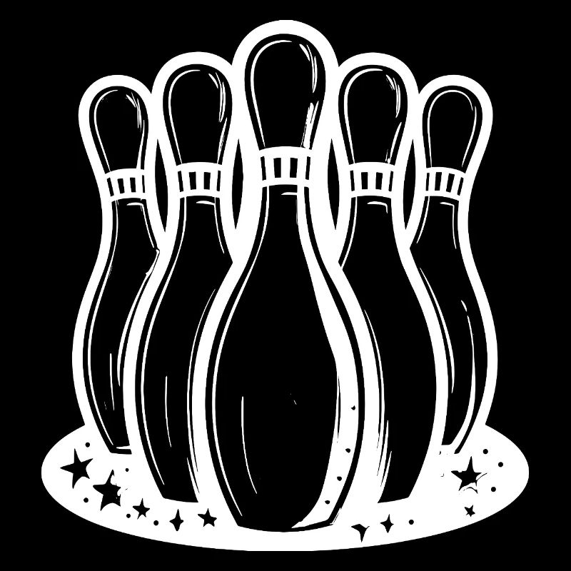 Bowling Pins Cartoon Stil
