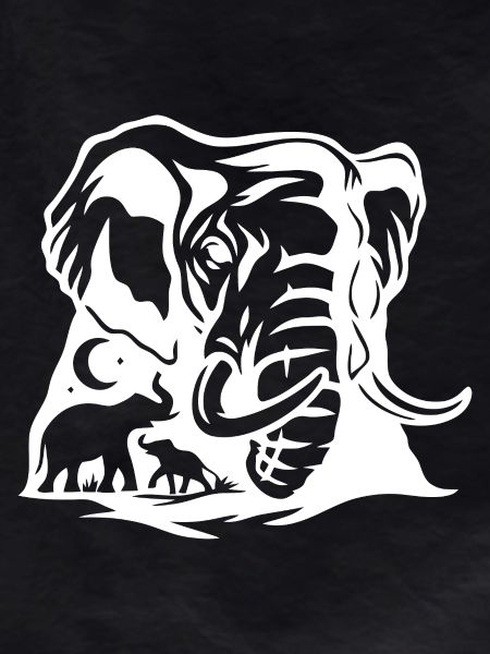 Elephant Family Silhouette Design