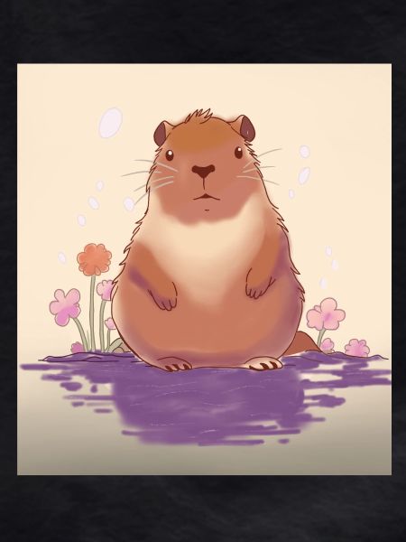 Pastel Lake Capybara
