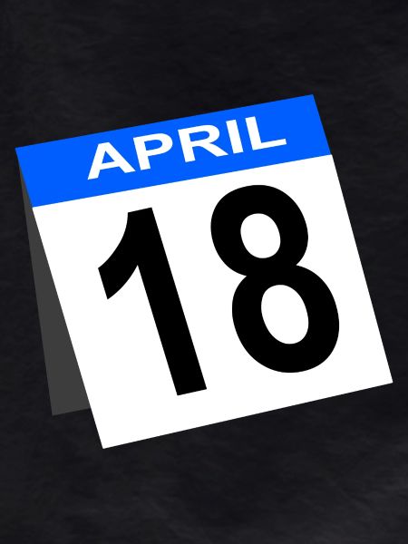 18th Birthday April Calendar