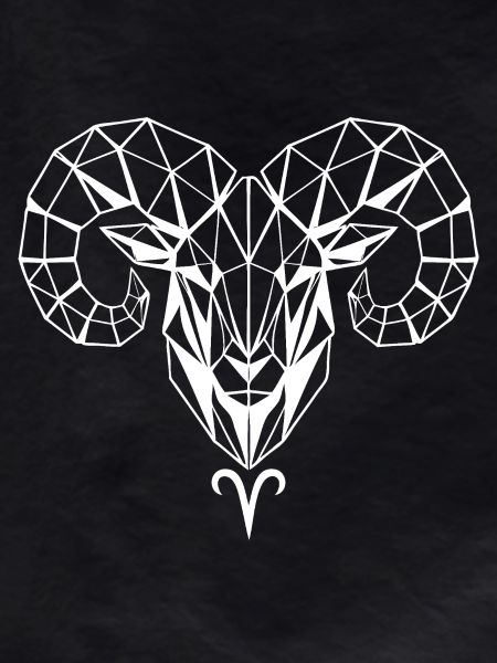 Geometric ram's head