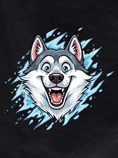 Cheerful Wolf Mascot Watersplash