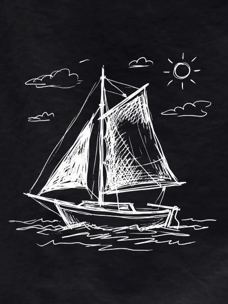 Sailboat hand drawn