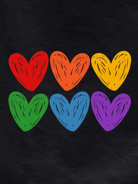 LGBTQIA rainbow hearts