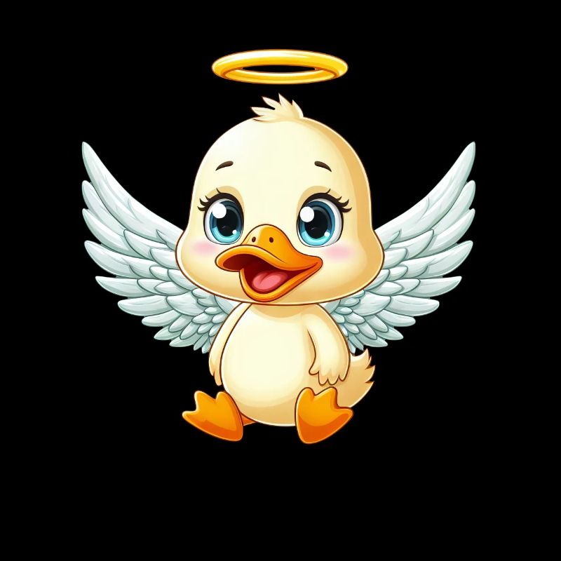 Ange canard mignon avec des ailes