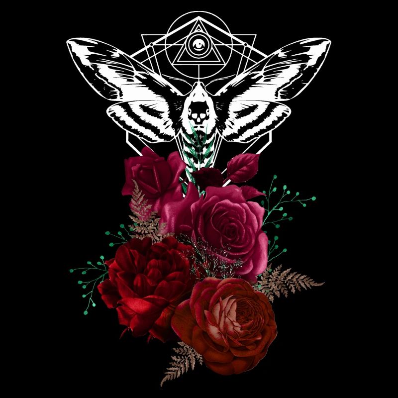 Nuit fleurs gothique goth crâne mort crâne punk