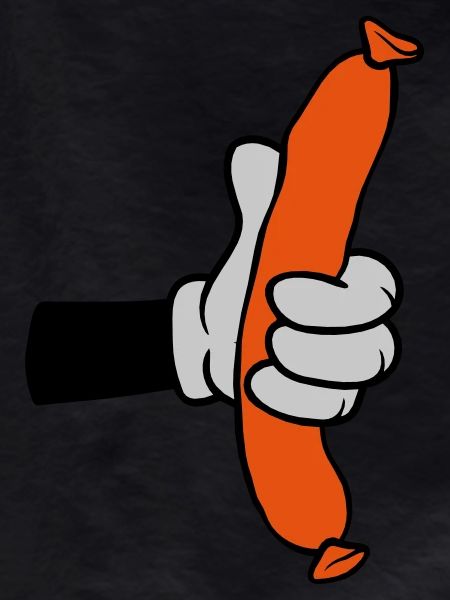 Comic Hand Holds Sausage