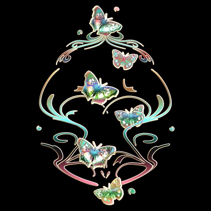 Butterflies Tendrils Ornaments Patterns