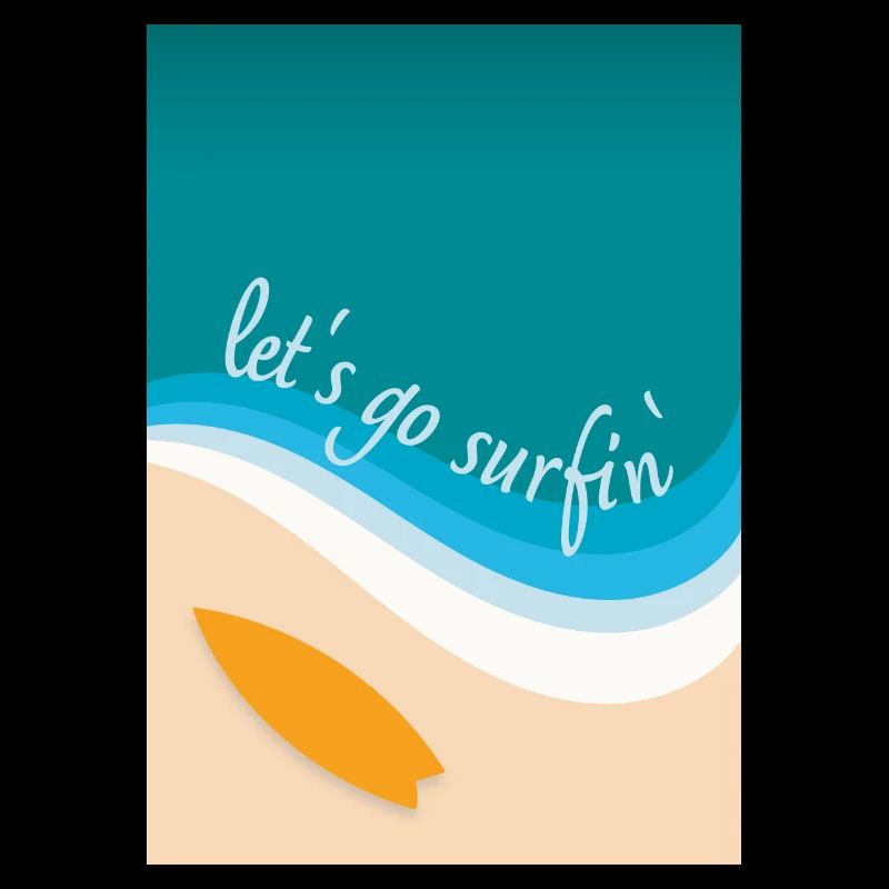Let's go surfin' surfing Surfen (eckiges Design)