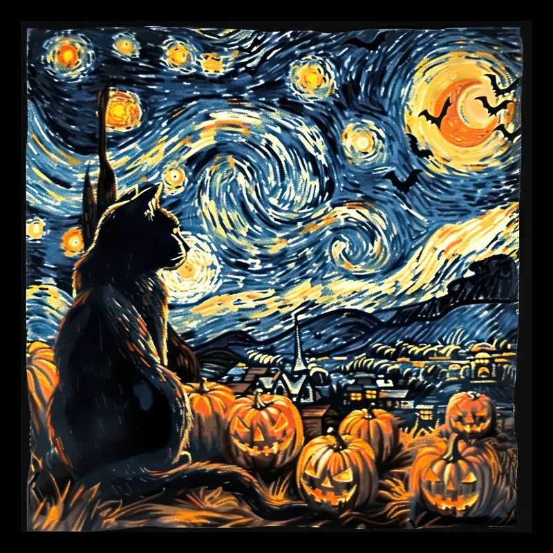 Black cat halloween pumpkin