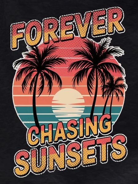 Sunset - Palm Trees Vacation