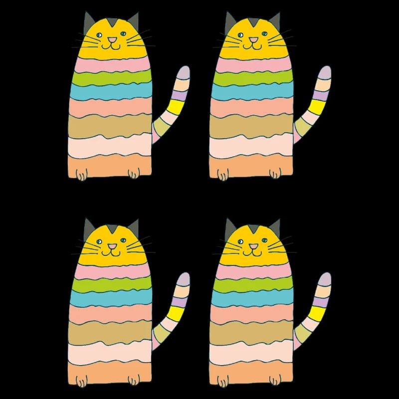 katze geringelt vierfach