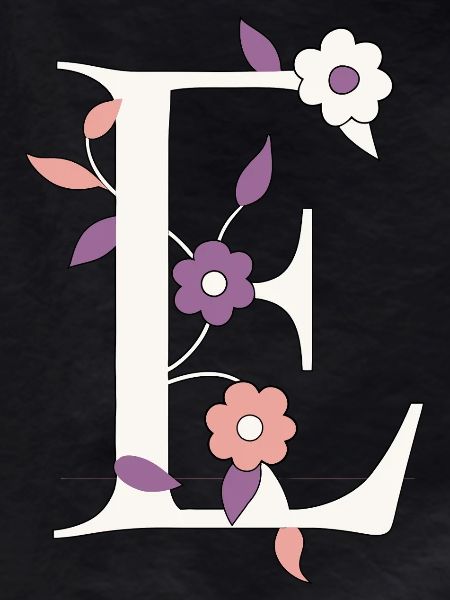 Letter E Monogram Retro
