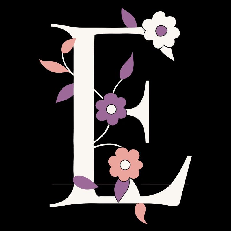 Letter E Monogram Retro