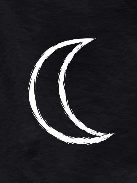 Celtic symbol moon white