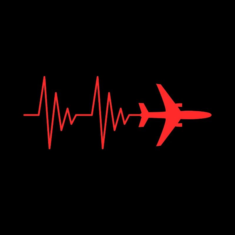 Airplane pilot ECG love heartbeat red