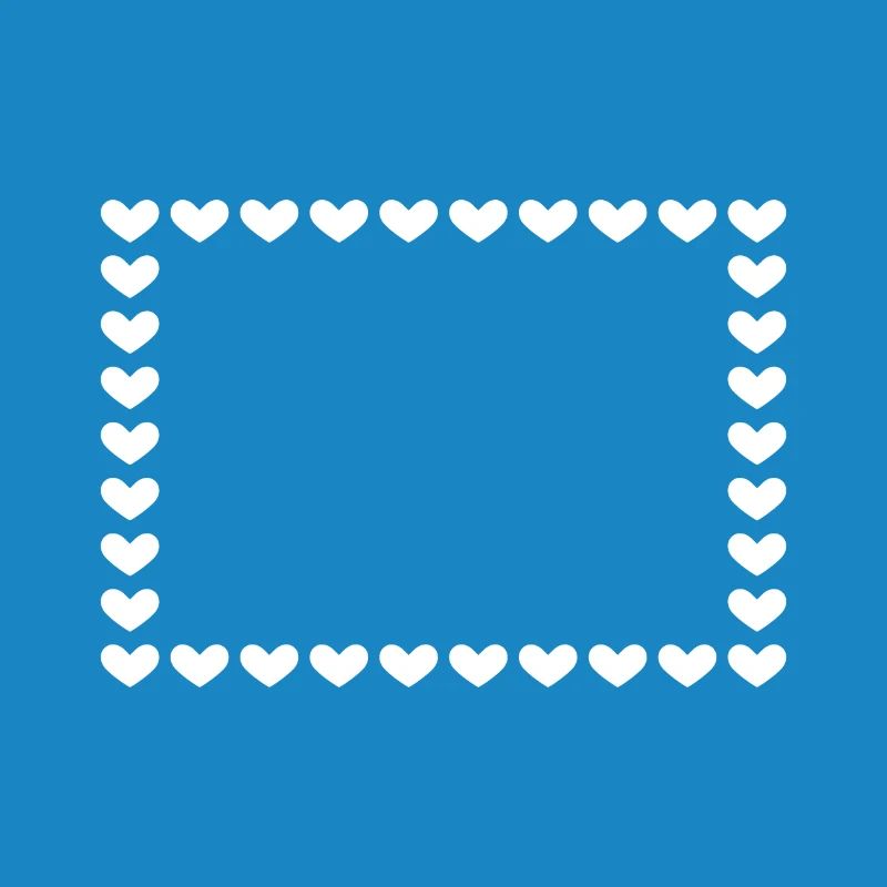 Rectangle frame heart customizable white