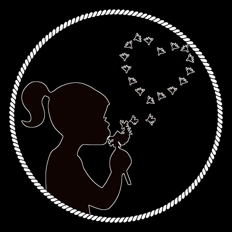 mädchen pusteblume herz