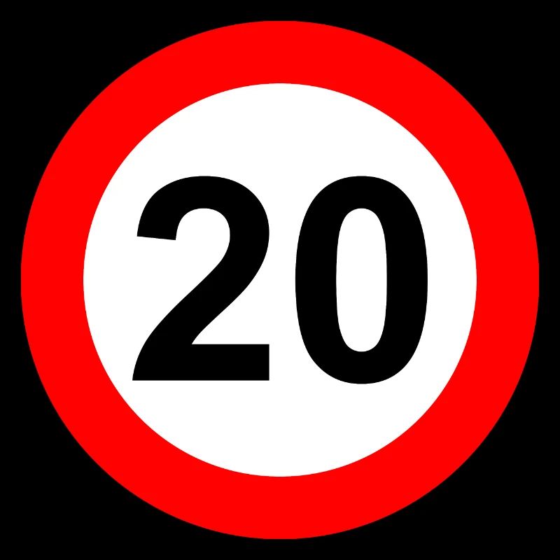 Panneau routier limite de vitesse 20
