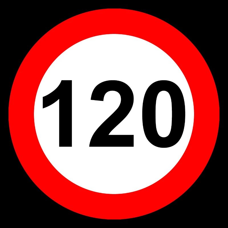 Panneau routier limite de vitesse 120