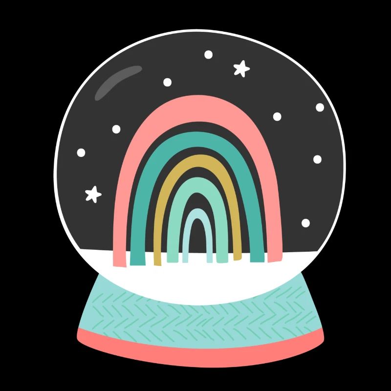 Boule de neige arc-en-ciel coloré Joyeux Noël
